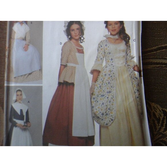 Simplicity pattern 9742 child costume pioneer prairie dress UNCUT size 7 to 14 - Picture 3 of 9